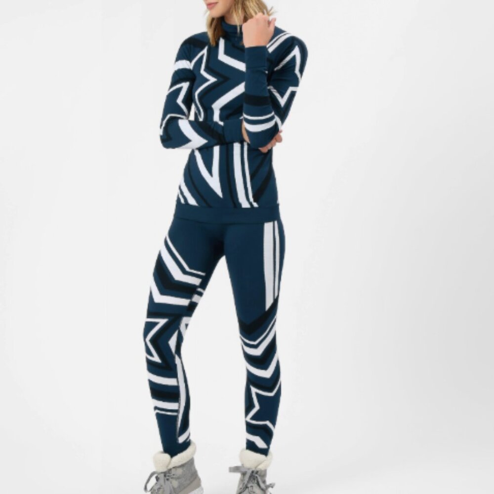 Sweaty Betty Navy and White Star Geometric Ski Set